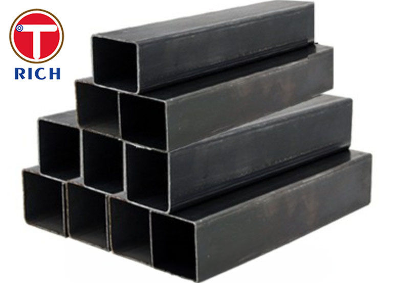 Black Color Rectangular Steel Tubing ERW / Hot Rolled For Auto Parts